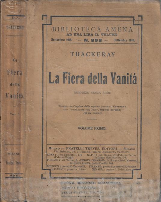 La fiera della vanità Vol. I - William M. Thackeray - copertina