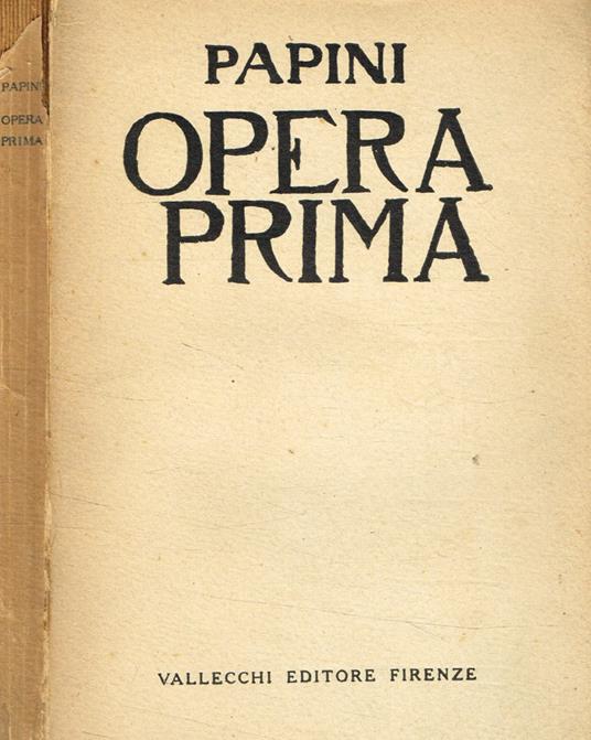 Opera prima - Giovanni Papini - copertina