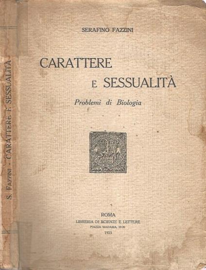 Carattere e Sessualità - copertina