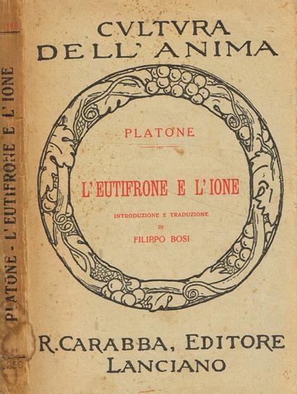 L' eutifrone e l'ione - Platone - copertina
