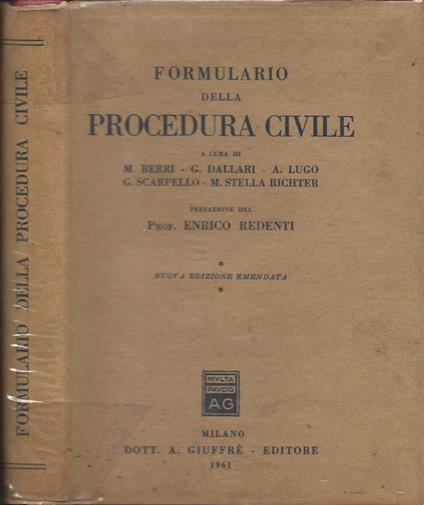 Formulario della procedura civile - copertina