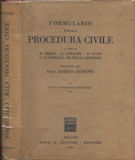 Formulario della procedura civile - copertina