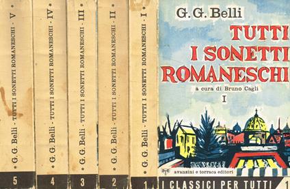 Tutti i sonetti romaneschi 5voll - Giuseppe Gioachino Belli - copertina