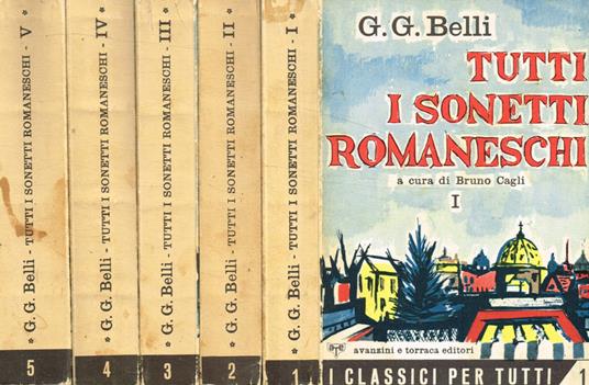 Tutti i sonetti romaneschi 5voll - Giuseppe Gioachino Belli - copertina