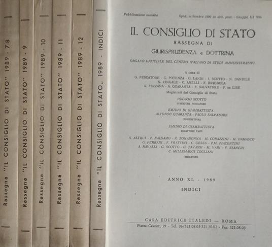 Il consiglio di Stato - copertina