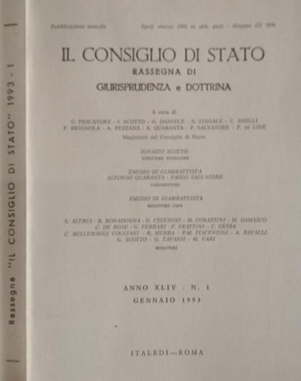 Il consiglio di Stato - copertina