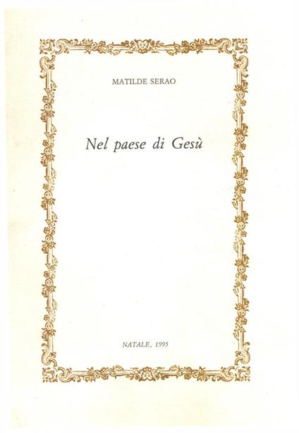 Nel paese di Gesù - Matilde Serao - copertina
