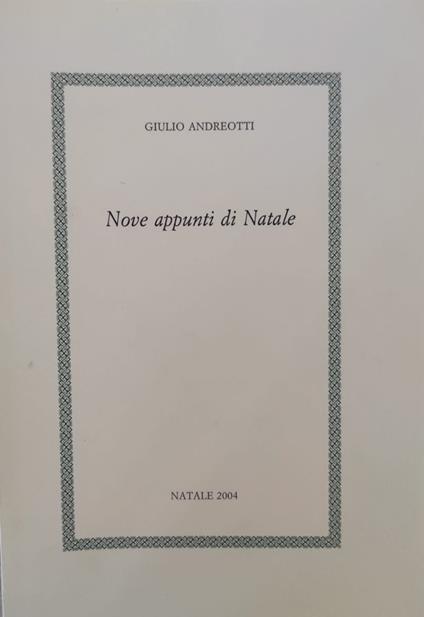 Nove appunti di Natale - Giulio Andreotti - copertina