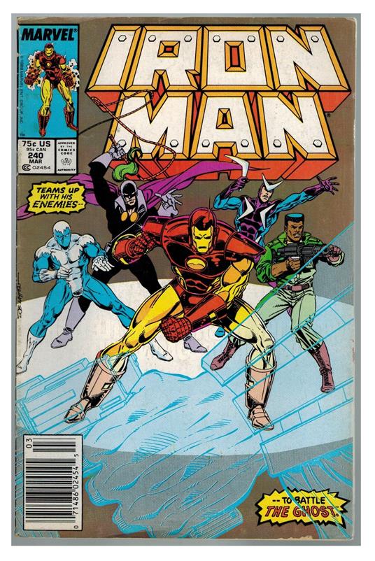 Iron Man Vol.1 no. 240 Marvel Comics 1989 Jackson Guice G - copertina