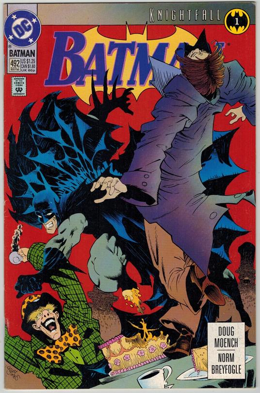 Batman no. 492 DC Comics 1993 VF Knightfall - copertina