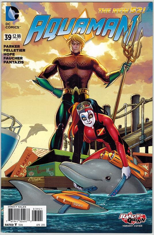 Aquaman 39 DC Comics 2015 Harley Quinn Variant Cover F - copertina