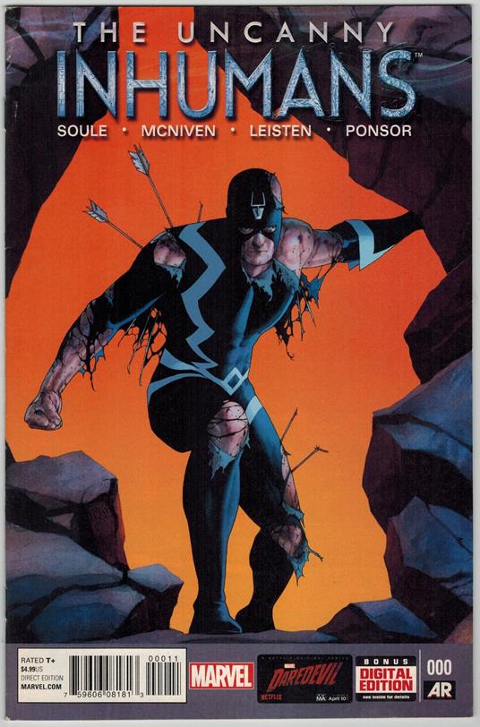 Uncanny Inhumans 0 Marvel Comics 2015 F-VF Steve McNiven Cover - copertina