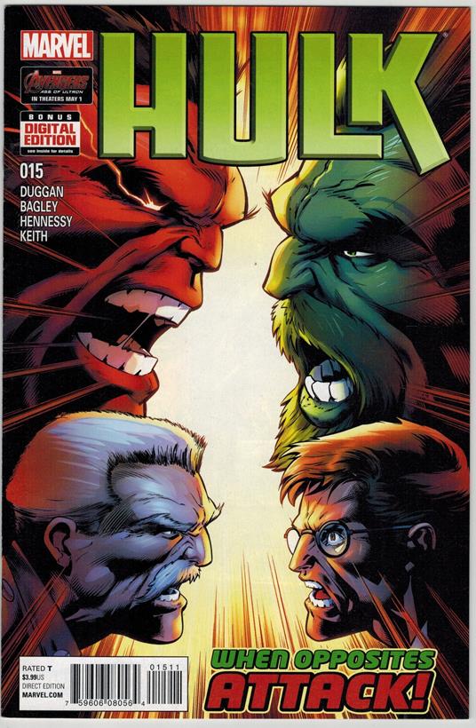 Hulk no. 15 Marvel Comics 2015 VF Jason Keith Cover - copertina