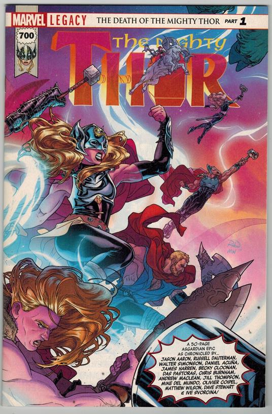 Mighty Thor 700 Marvel Comics 2017 VF - copertina