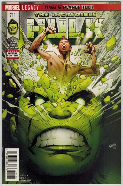 Incredible Hulk no. 711 Marvel Comics 2018 VF Greg Land Cover - copertina