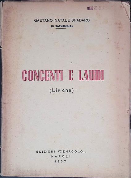 Concetti e laudi. Liriche - copertina