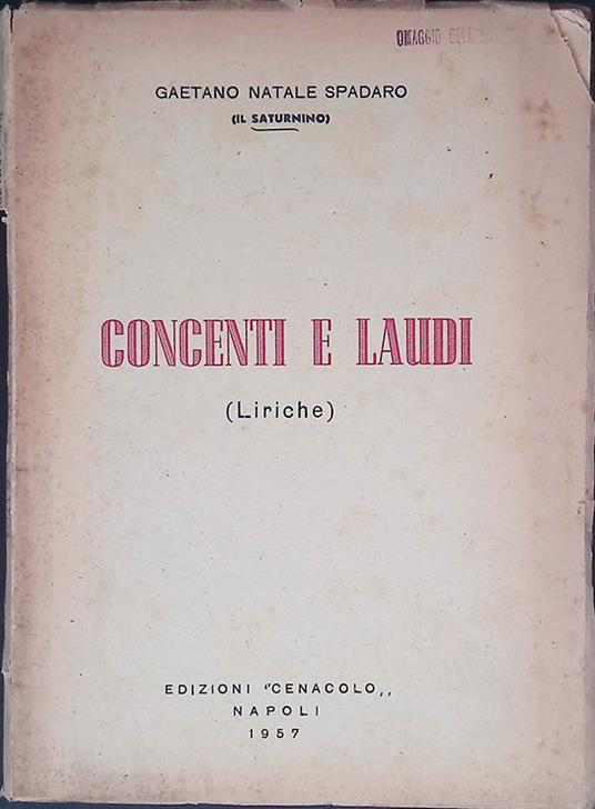 Concetti e laudi. Liriche - copertina