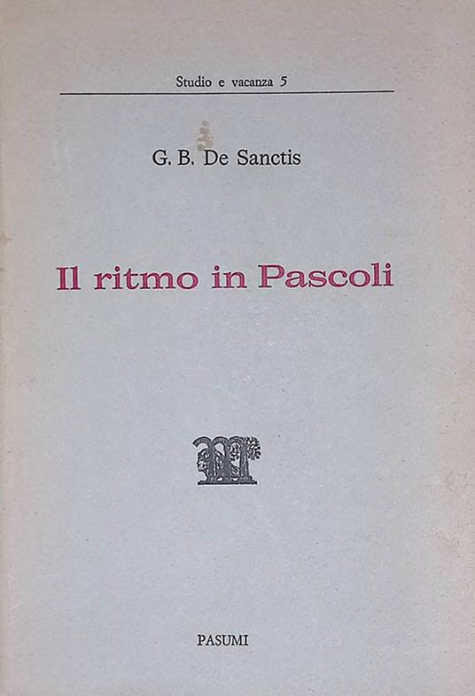 Il ritmo in Pascoli - copertina