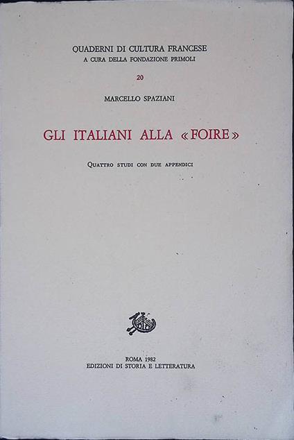 Gli italiani alla Foire - Marcello Spaziani - copertina