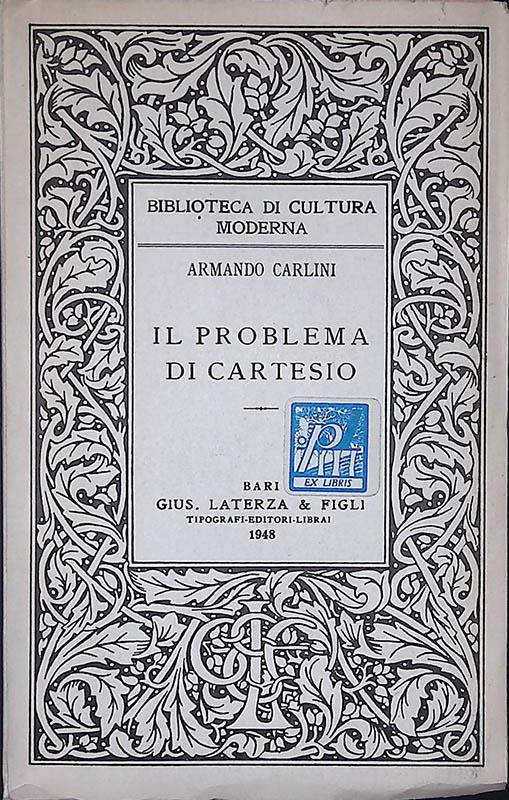 Il problema di Cartesio - Armando Carlini - copertina