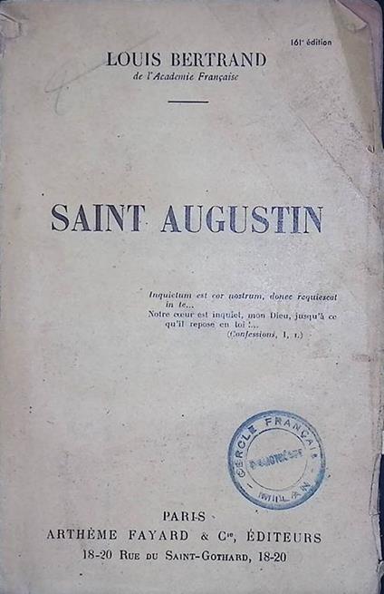 Saint Augustin - Louis Bertrand - copertina