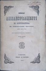 Degli ammaestramenti di Letteratura. Volume Quarto