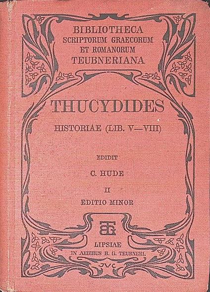 Thucydidis Historiae. Vol II - Libri V-VI-VII-VIII - copertina