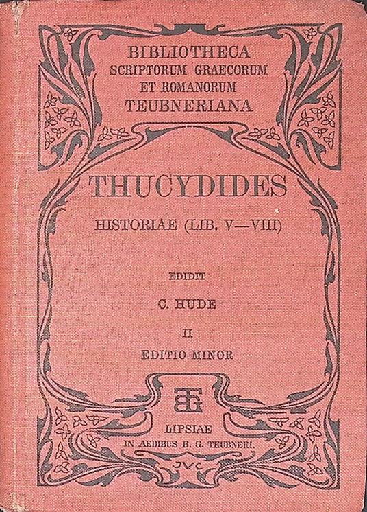 Thucydidis Historiae. Vol II - Libri V-VI-VII-VIII - copertina