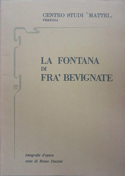 La Fontana di Fra' Bevignate - copertina