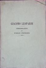 Giacomo Leopardi. Commemorazione