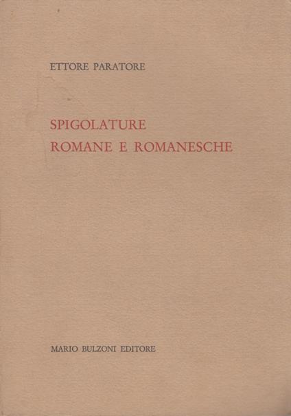 Spigolature romane e romanesche - Ettore Paratore - copertina