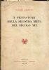 I pensatori della seconda metà del secolo XIX - copertina