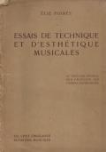 Essais de technique et d’estétique musicales - copertina