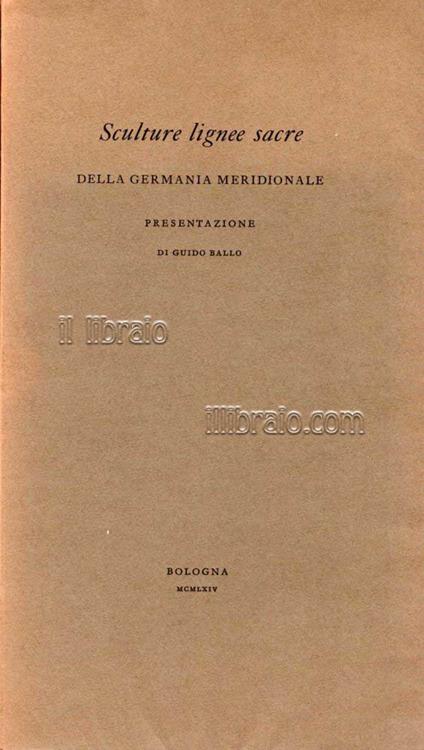 Sculture lignee sacre della Germania meridionale - copertina