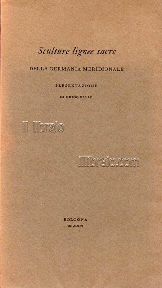 Sculture lignee sacre della Germania meridionale - copertina
