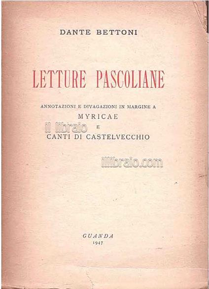 Letture pascoliane - copertina