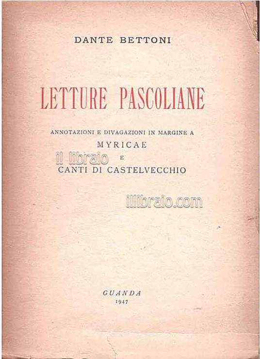 Letture pascoliane - copertina