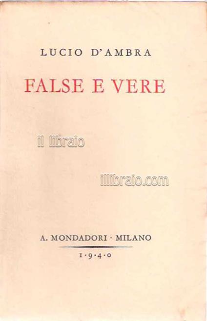 False e vere - L. D'Ambra - copertina