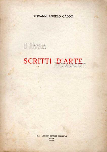 Scritti d'arte - copertina