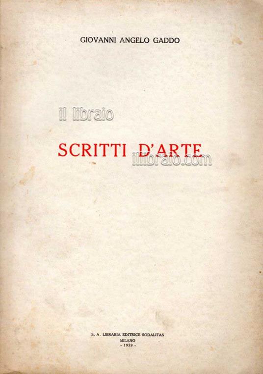 Scritti d'arte - copertina