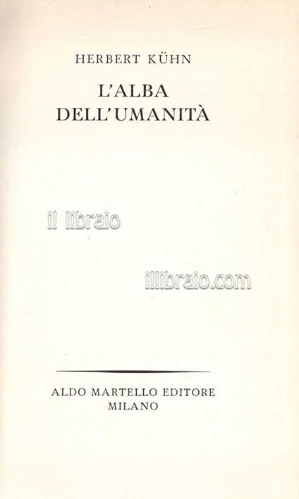 L' alba dell'umanità - copertina