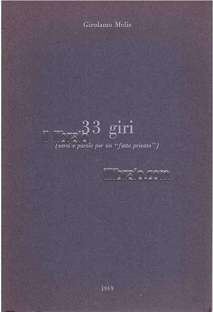 33 giri (versi e parole per un fatto privato) - copertina