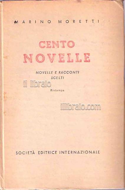 Cento novelle - M. Moretti - copertina