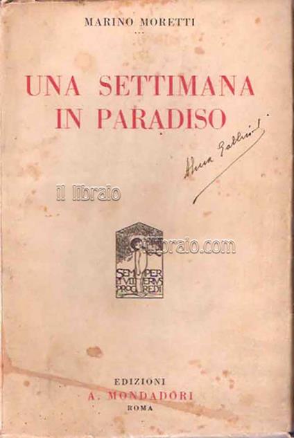 Una settimana in paradiso - M. Moretti - copertina