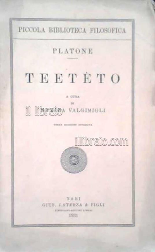 Teeteto - Platone - copertina