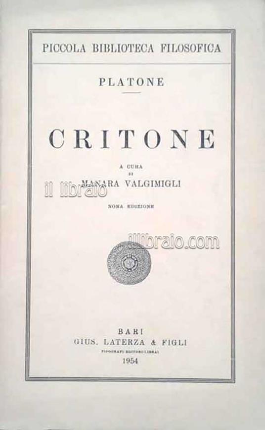 Critone - Platone - copertina