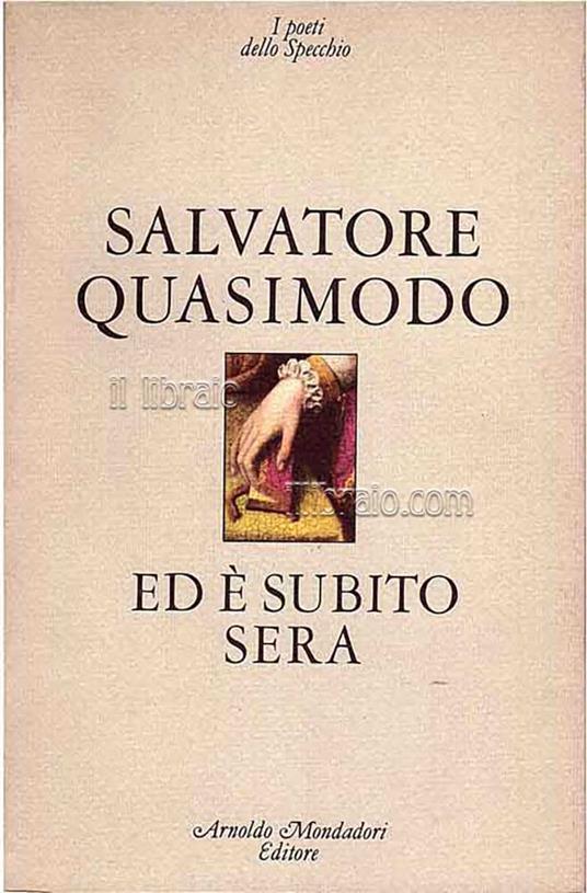 Ed è subito sera - copertina