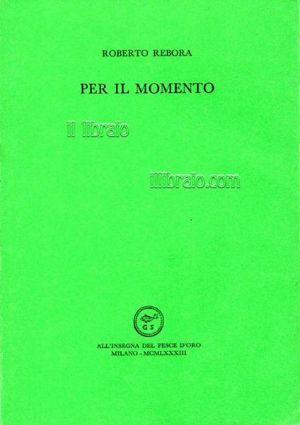 Per il momento - copertina