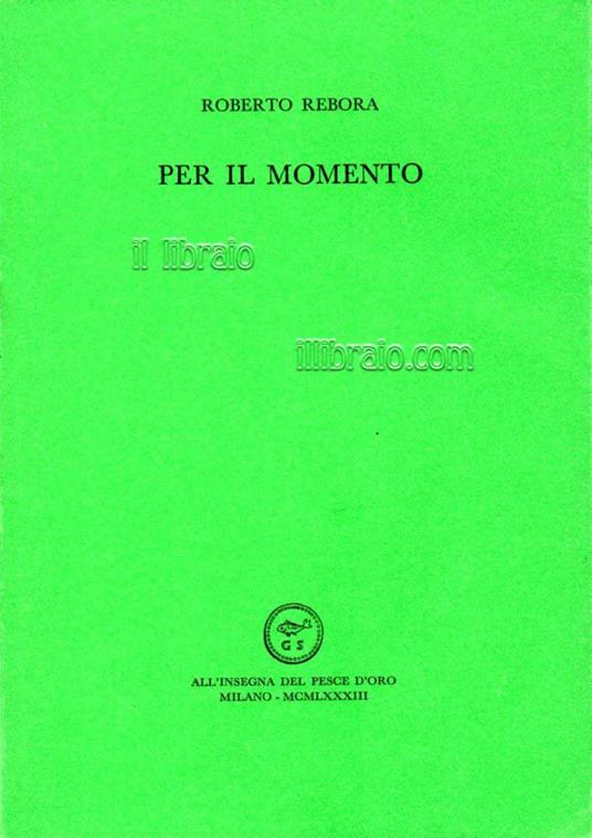 Per il momento - copertina