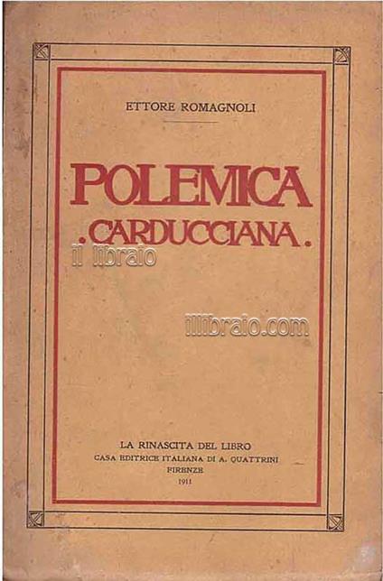 Polemica carducciana - copertina